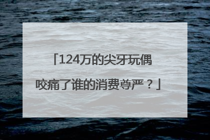 124万的尖牙玩偶 咬痛了谁的消费尊严？