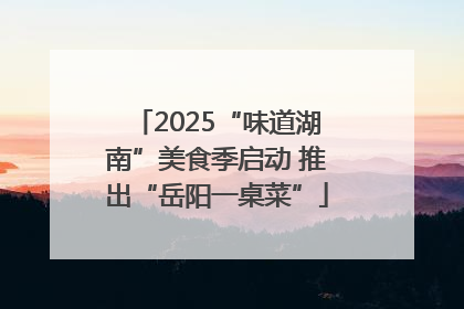 2025“味道湖南”美食季启动 推出“岳阳一桌菜”