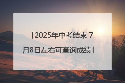 2025年中考结束 7月8日左右可查询成绩