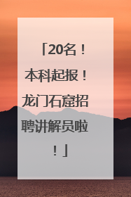 20名！本科起报！龙门石窟招聘讲解员啦！