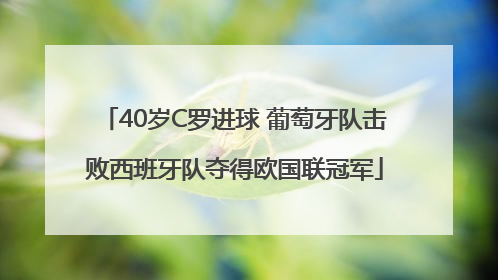 40岁C罗进球 葡萄牙队击败西班牙队夺得欧国联冠军