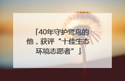 40年守护鹭鸟的他，获评“十佳生态环境志愿者”