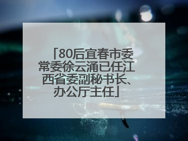 80后宜春市委常委徐云涌已任江西省委副秘书长、办公厅主任
