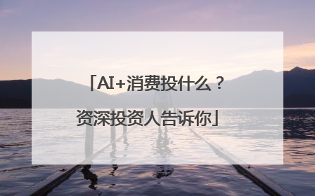 AI+消费投什么？资深投资人告诉你