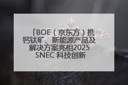 BOE（京东方）携钙钛矿、新能源产品及解决方案亮相2025 SNEC 科技创新赋能行业绿色发展